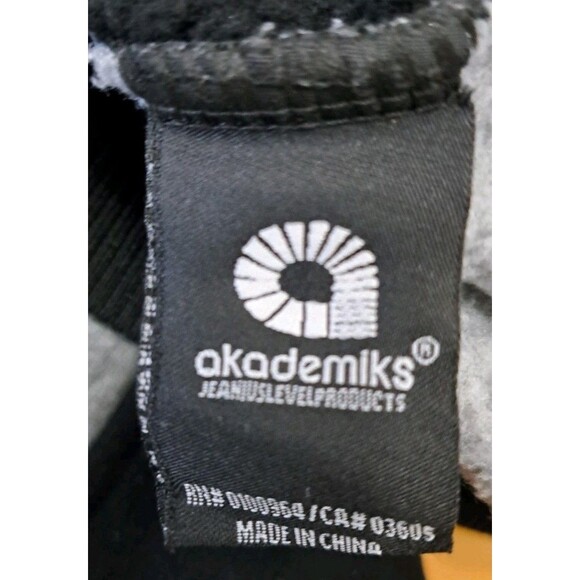 VTG Akademiks Hoodie Sweatshirt Black Gray Yellow Y2K Missing Drawstring 2XL - Picture 12 of 12